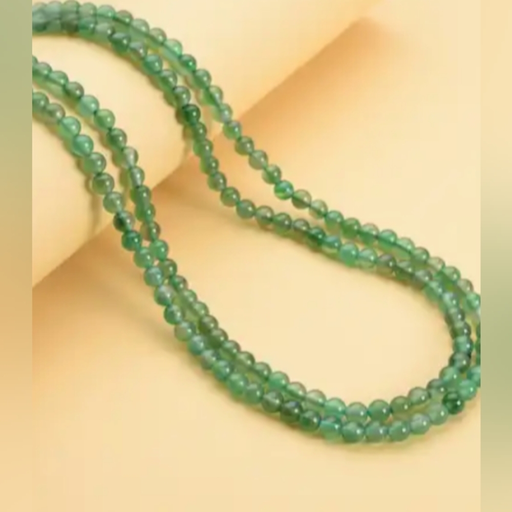 Women's Green Agate 60" Endless Extra Long Beaded Necklace